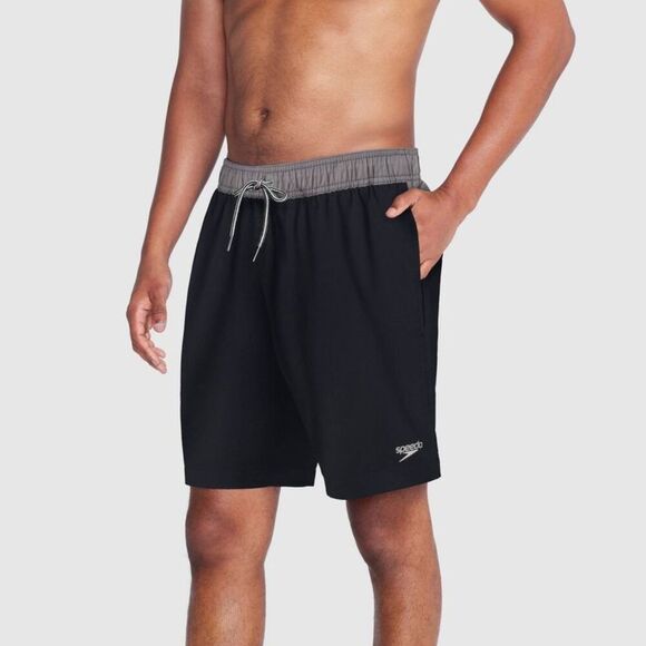 Speedo -  Men's 5.5" Colorblock Swim Shorts Swimsuit  Gray/Black - Picture 1 of 4